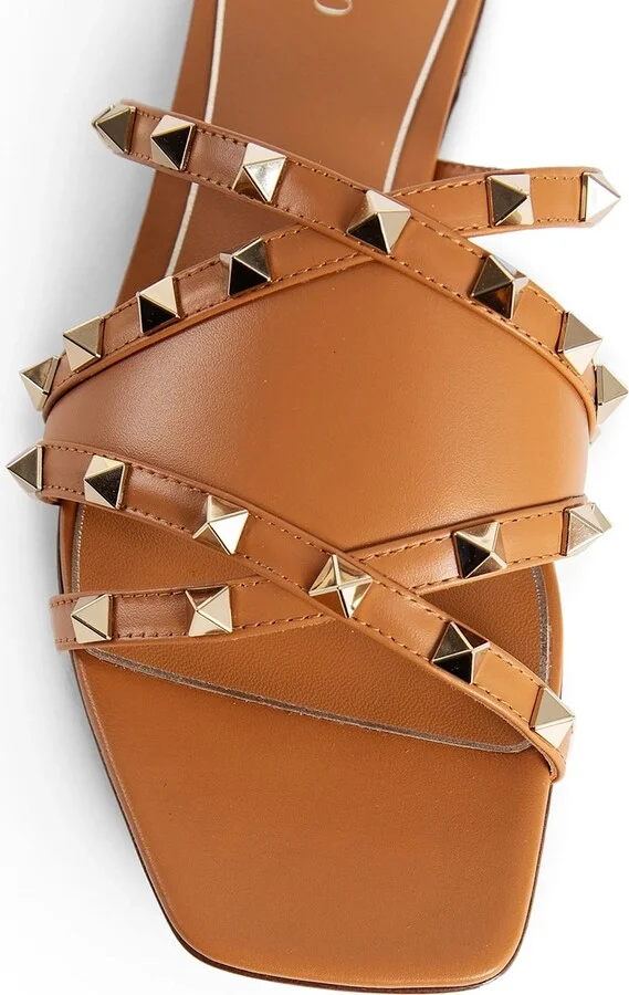 Garavani Rockstud Leather Flat Sandals - Image 4