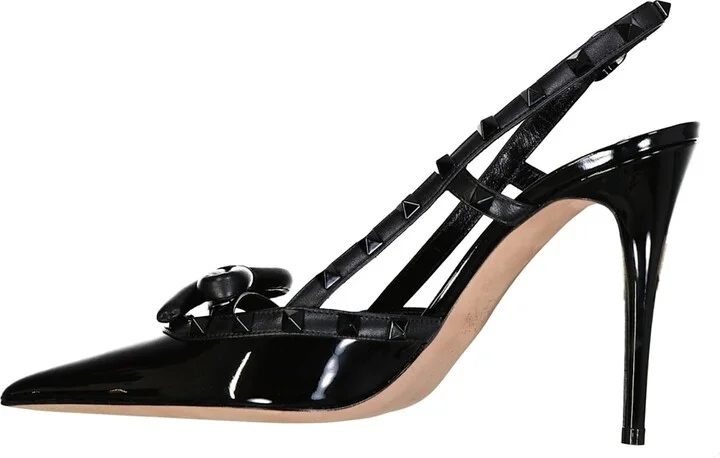 Garavani Rockstud Leather Slingback Pumps - Image 3