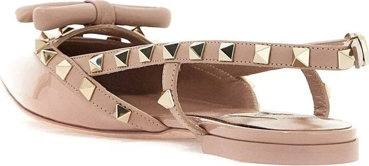 Garavani Rockstud Pointed Toe Slingback Ballerina Shoes - Image 2