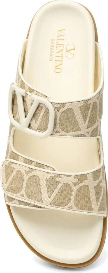 Garavani Toile Iconographe Flat Sandals - Image 4