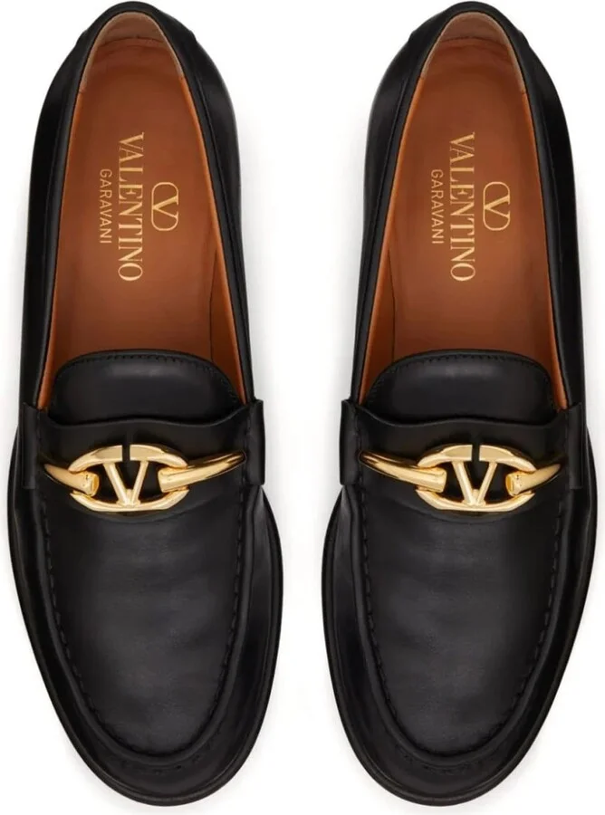 Garavani V-logo Moon Leather Loafers - Image 4