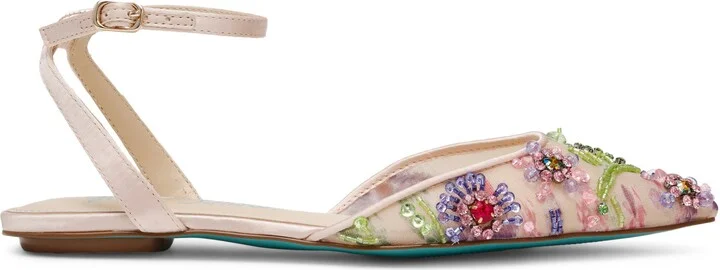Garbo Pointed Toe Ankle Strap Flat - Image 9