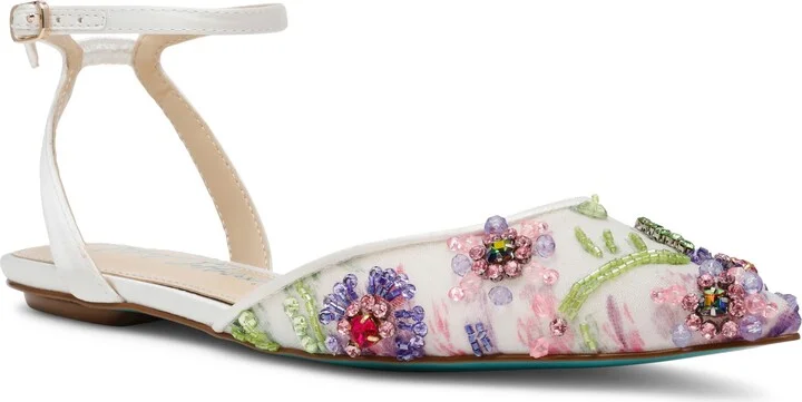 Garbo Pointed Toe Ankle Strap Flat