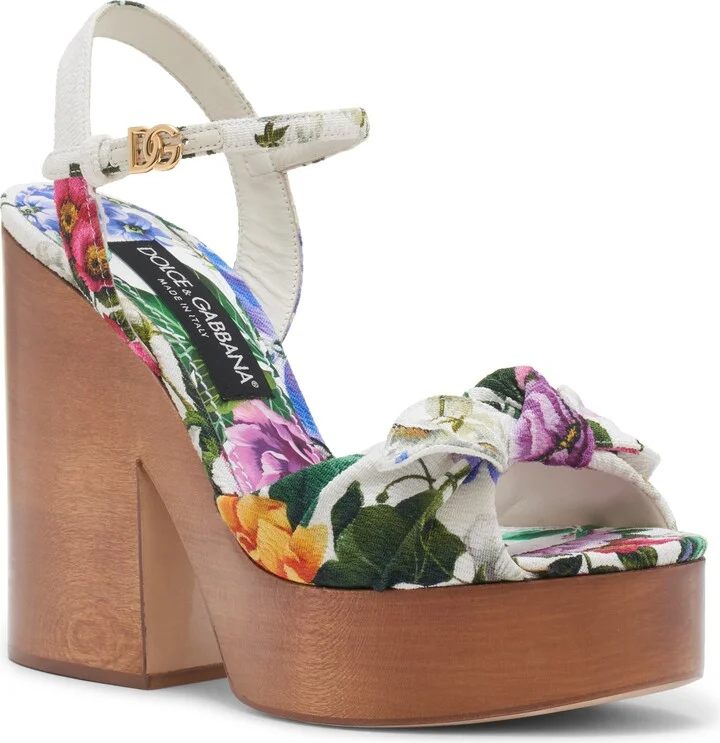 Gardenia Print Platform Sandal