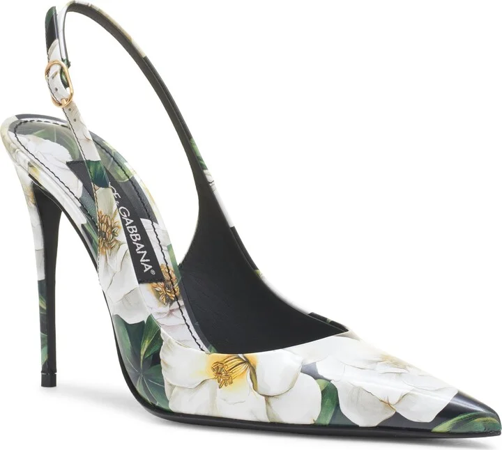 Gardenia Print Slingback Pump