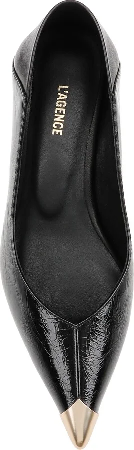Garlan Pointed Cap Toe Kitten Heel Pump - Image 5