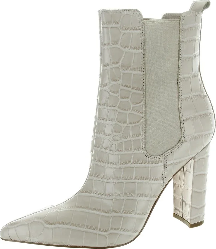 Garliss Womens Leather Animal Print Chelsea Boots