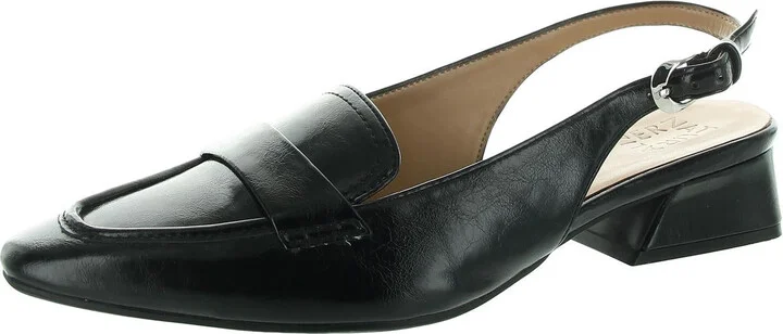 Garner Womens Faux Leather Ankle Strap Slingback Heels