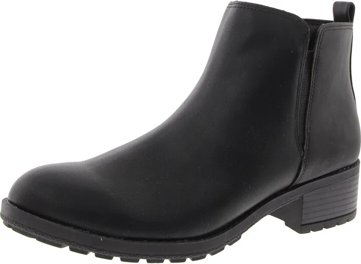 GARNERR Womens Stretch Faux Leather Ankle Boots