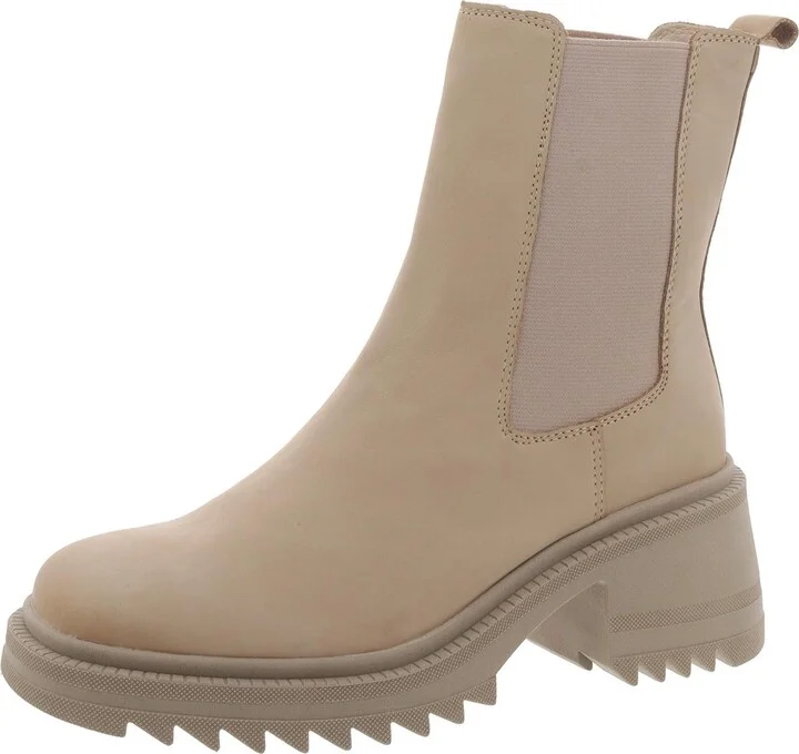 Garth Womens Leather Block Heel Chelsea Boots