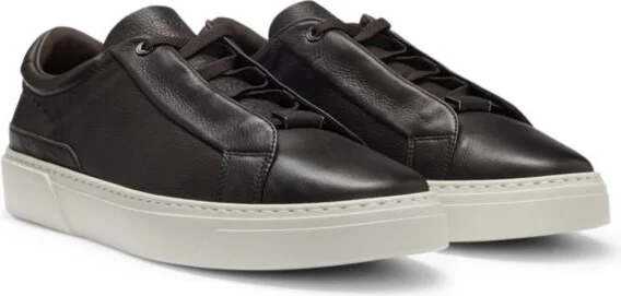 Gary grained-leather trainers with hidden laces