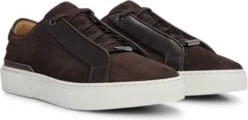 Gary Italian-made trainers in leather and suede- Dark Brown Men's Sneakers size 11