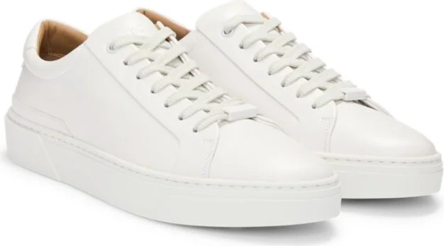 Gary leather low-top trainers with branded lace loop