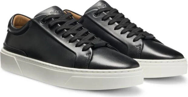 Gary leather low-top trainers with branded lace loop