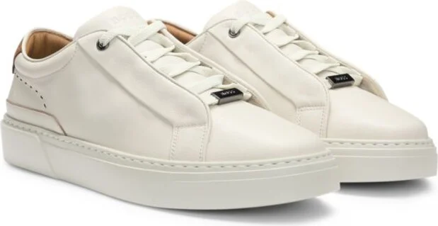 Gary leather trainers with suede backtab
