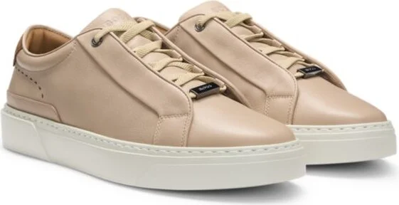 Gary leather trainers with suede backtab