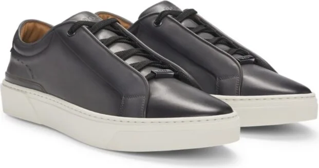 Gary low-top trainers in burnished leather