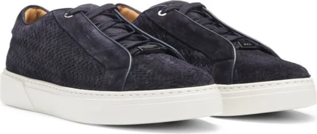 Gary woven-suede trainers with hidden laces