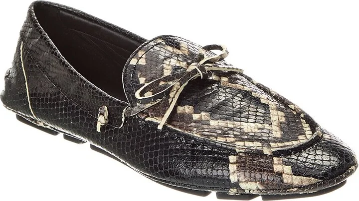Gaspar Snake-Embossed Leather Loafer