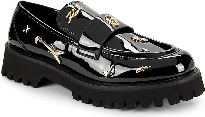Gaston Rocker Logo Appliqué Glossy Loafers - Image 2