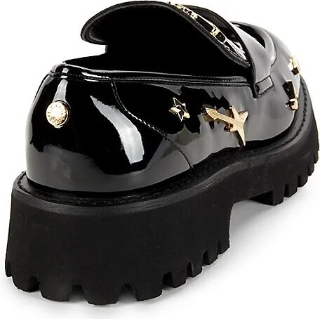 Gaston Rocker Logo Appliqué Glossy Loafers - Image 3