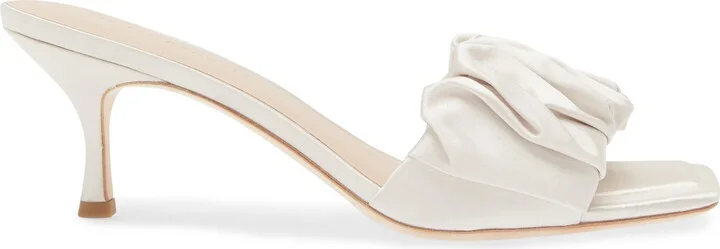 Gathered Band Kitten Heel Sandal - Image 4