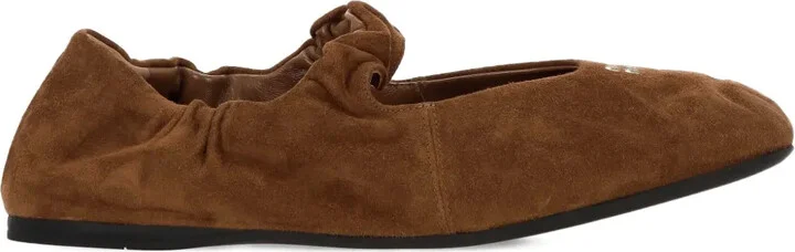 Gathered-Front Ballet Flats