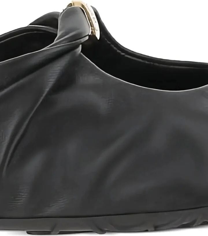 Gathered Leather Ballet Flats - Image 5