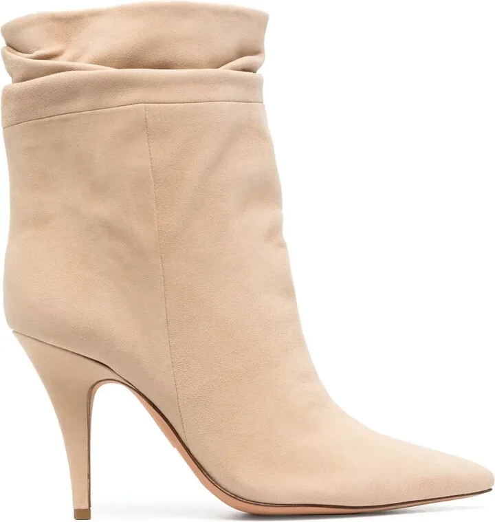 Gathered Leather Boots