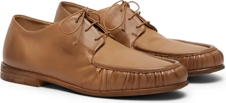 Gathered Leather Derby Shoes - Image 2