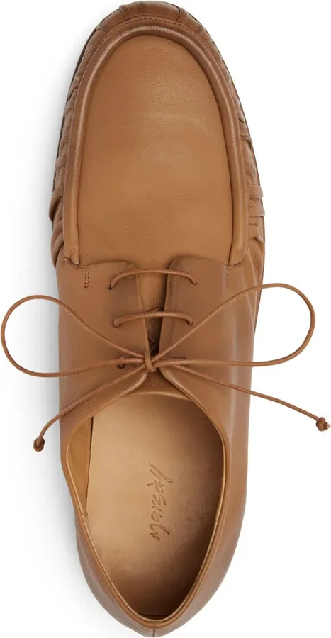 Gathered Leather Derby Shoes - Image 3