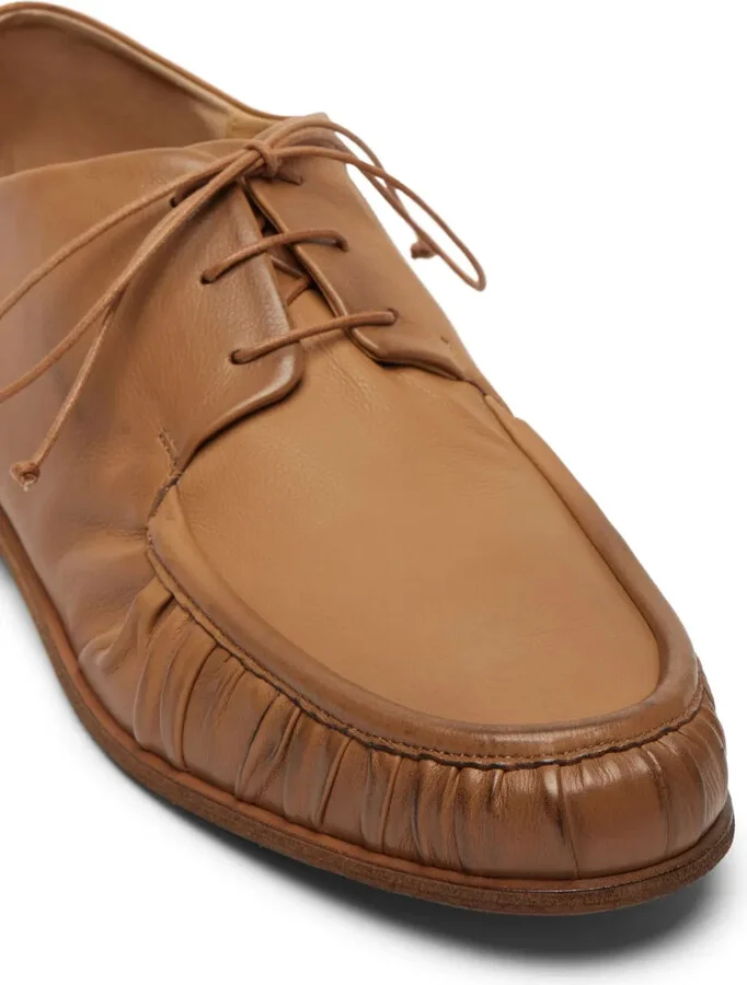 Gathered Leather Derby Shoes - Image 4