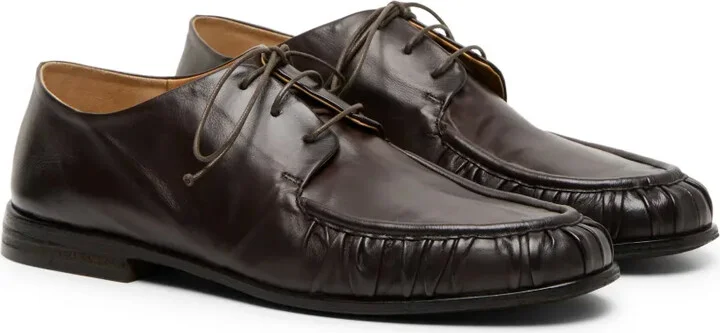 Gathered Leather Derby Shoes - Image 2