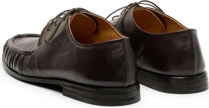 Gathered Leather Derby Shoes - Image 3