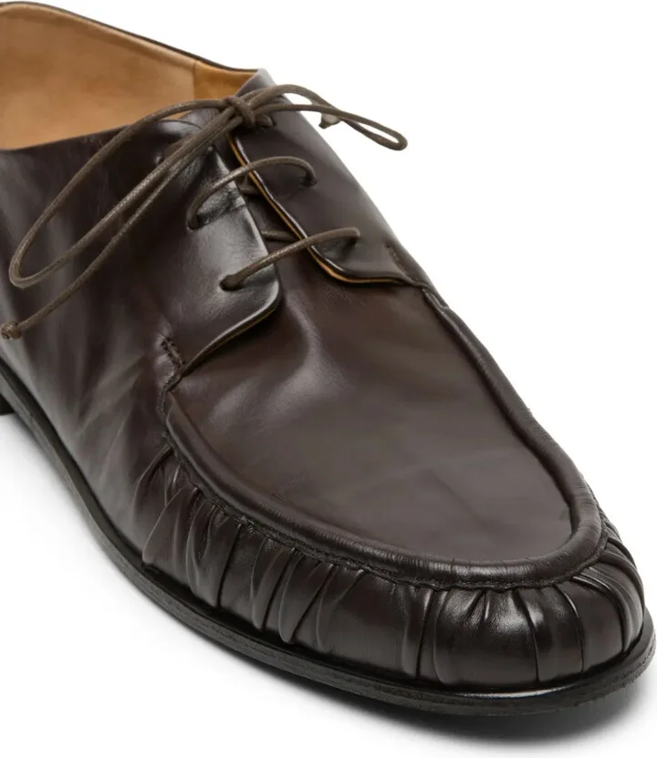 Gathered Leather Derby Shoes - Image 4
