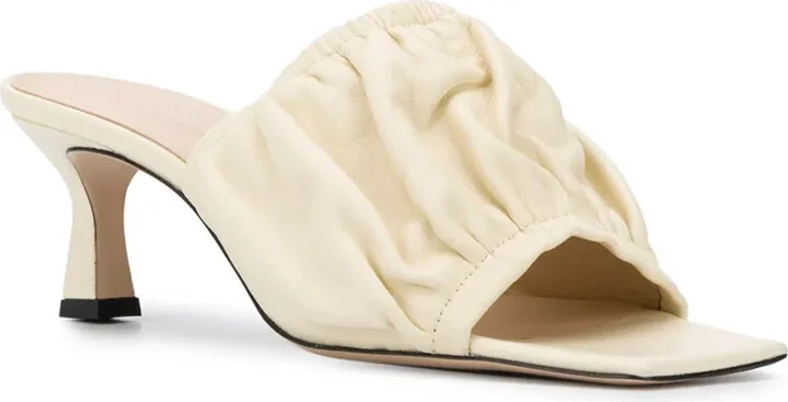 Gathered Leather Sandals - Image 2