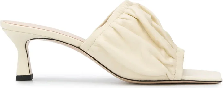 Gathered Leather Sandals