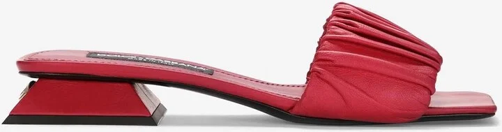 Gathered Nappa Leather Slides