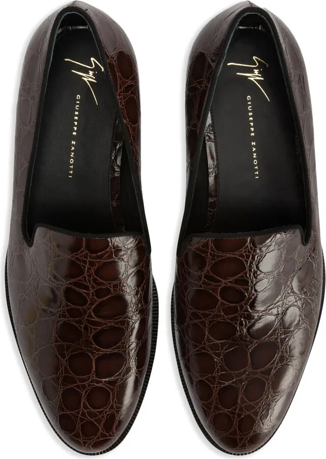 Gatien crocodile-effect leather loafers - Image 4