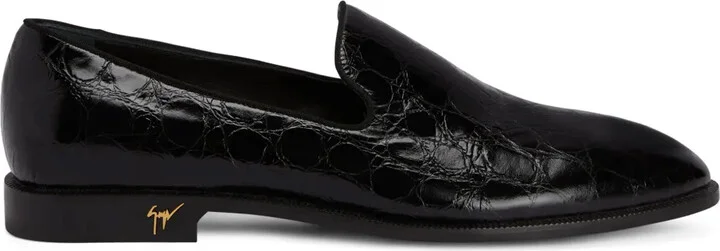 Gatien crocodile-effect leather loafers