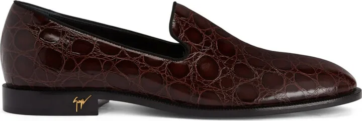 Gatien crocodile-effect leather loafers