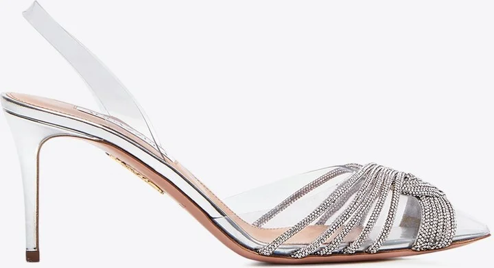 Gatsby 75 Crystal-Embellished Slingback Pumps