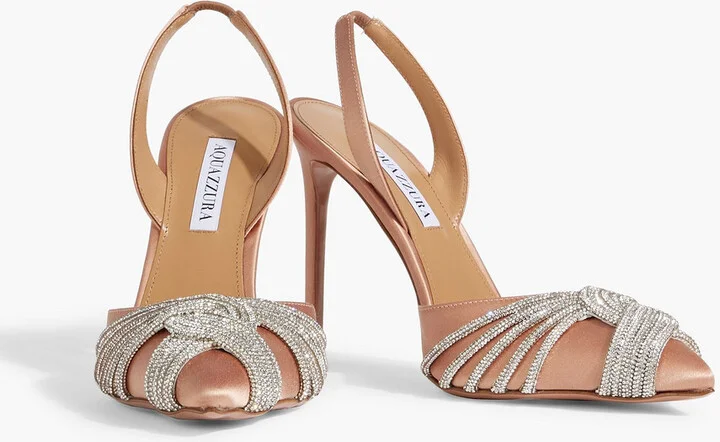 Gatsby Sling 105 crystal-embellished satin slingback pumps - Image 2