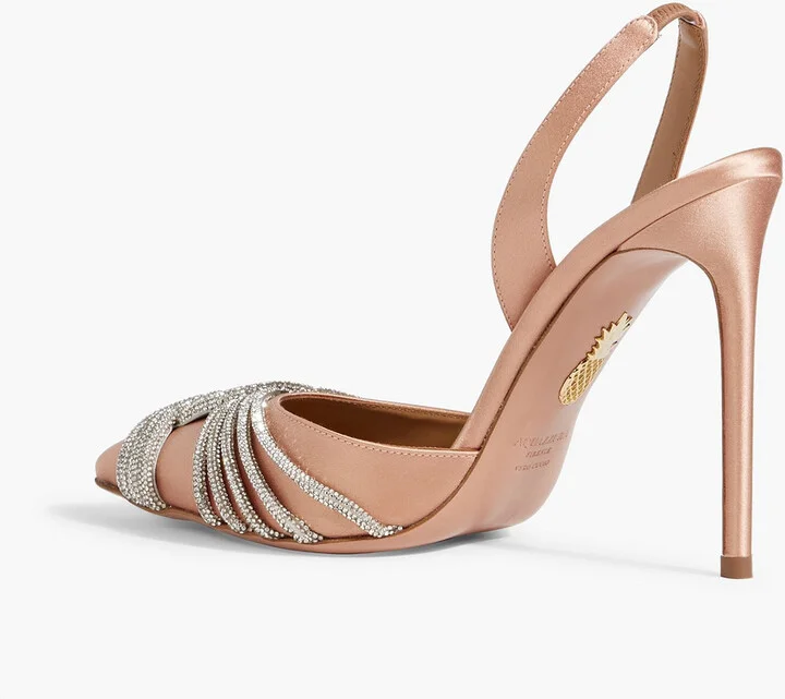 Gatsby Sling 105 crystal-embellished satin slingback pumps - Image 3