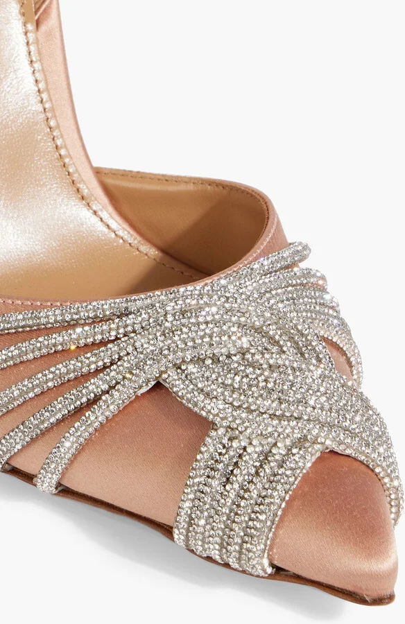 Gatsby Sling 105 crystal-embellished satin slingback pumps - Image 4