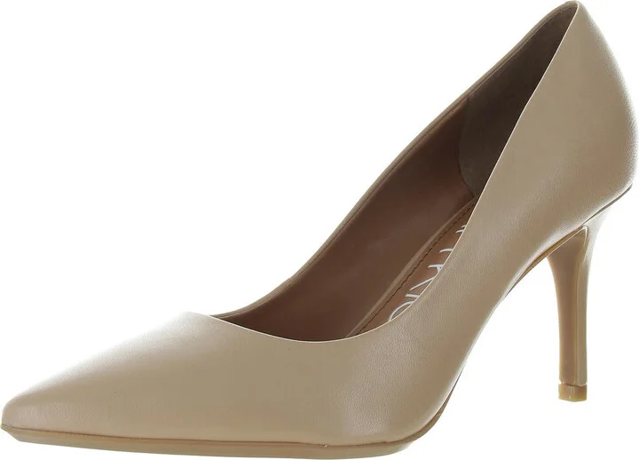Gayle Womens Leather Pointed Toe Heels