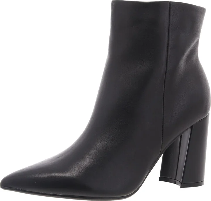 Gaylen Womens Block Heel Leather Ankle Boots