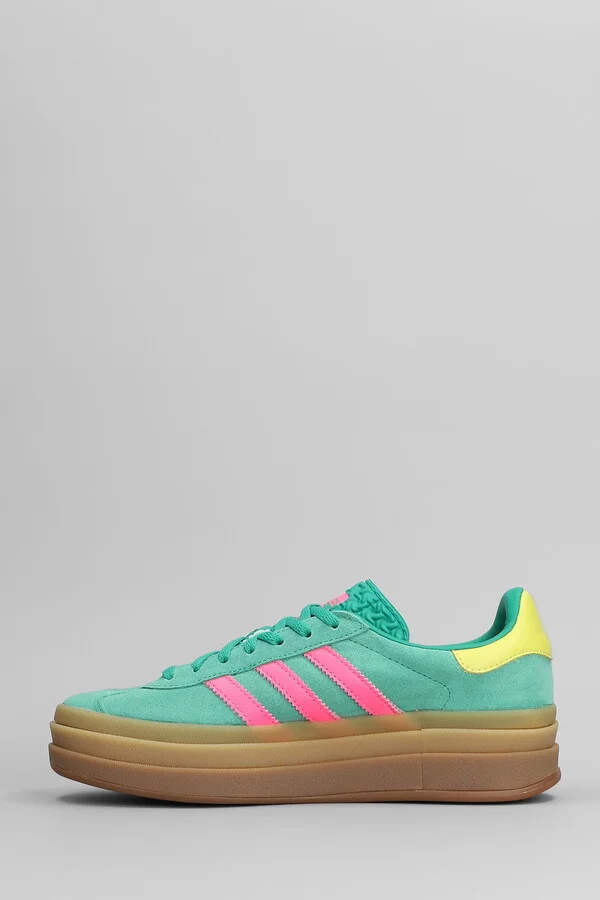 Gazelle Bold Sneakers In Green Suede - Image 3