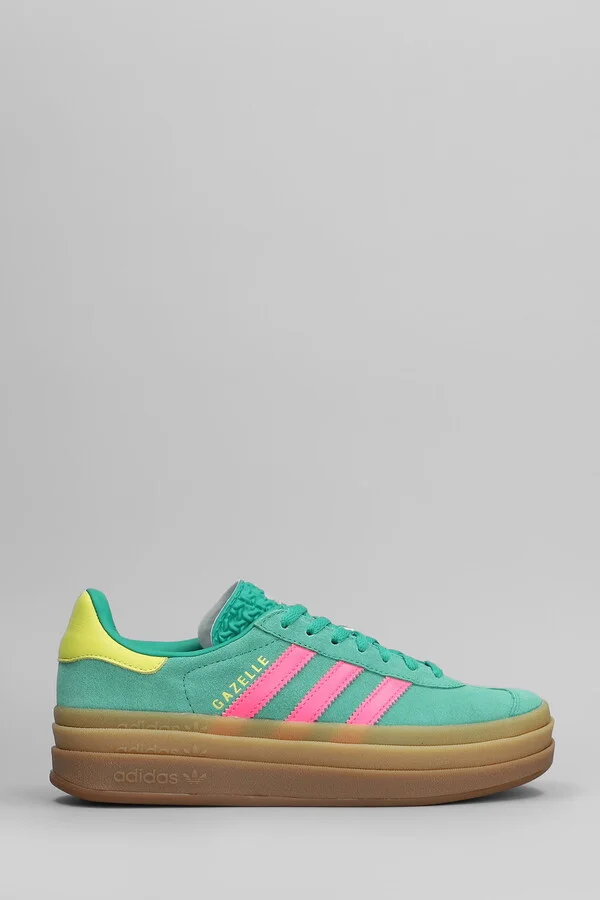 Gazelle Bold Sneakers In Green Suede