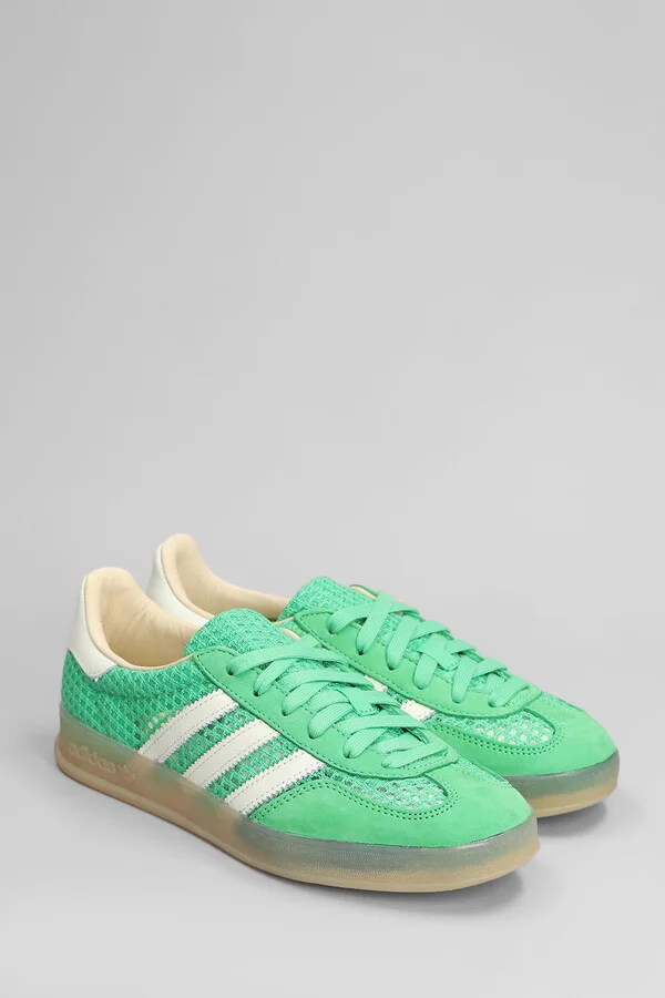 Gazelle Indoor Sneakers In Green Suede And Fabric - Image 2